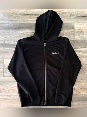 TENORE Black Full-Zip Hoodie size medium